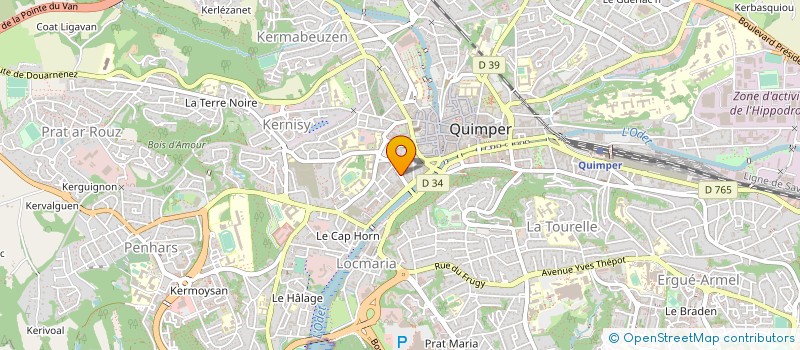 localisation de l'entreprise SCP JULIEN PIAU à QUIMPER