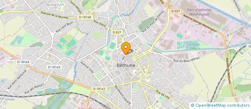 localisation de l'entreprise SCP OLIVIER MONS ET CHRISTINE DUBOIS à BETHUNE