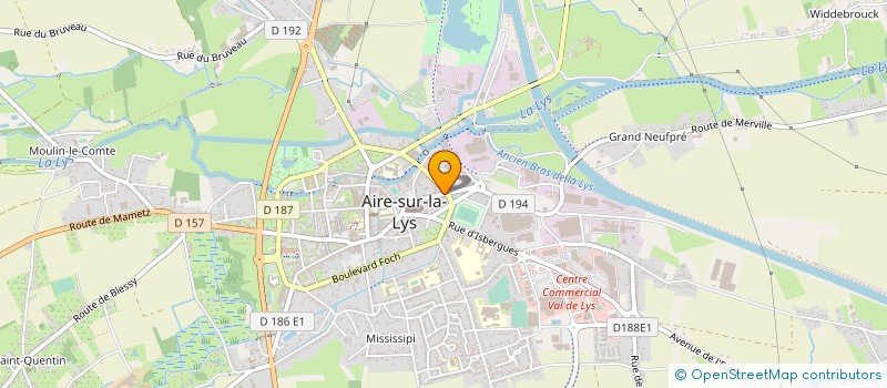 localisation de l'entreprise SCP PHILIPPE GRELAT, STEPHANIE GRELAT-LORQUIN ET ANTOINE VERBECQ NOTAIRES ASSOCIES,  AIRE-SUR-LA-LYS