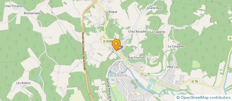 localisation de l'entreprise SCP VETERINAIRE à BRANTOME EN PERIGORD