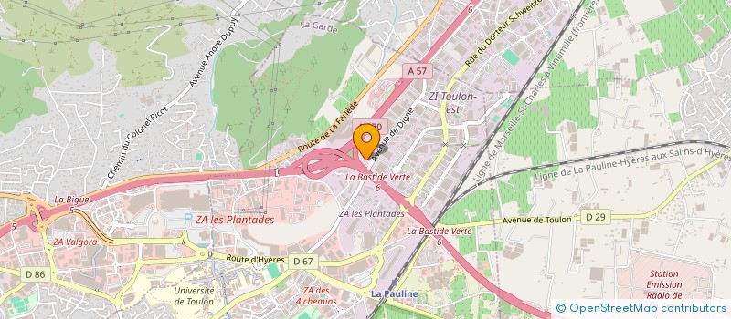 localisation de l'entreprise SCREG COTE D AZUR à LA GARDE