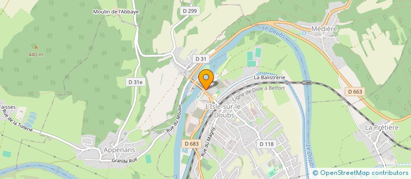 localisation de l'entreprise SCTV  L'ISLE-SUR-LE-DOUBS