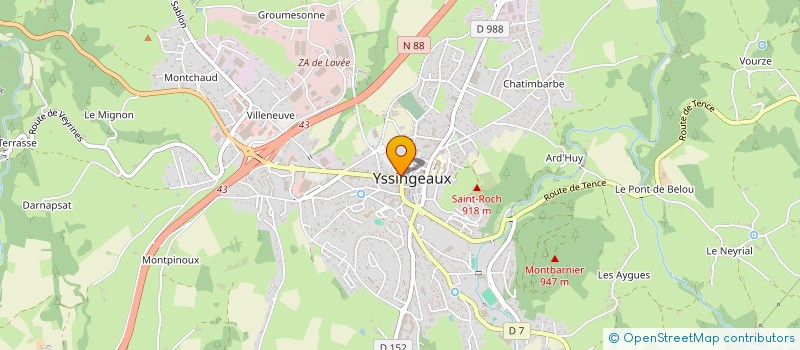 localisation de l'entreprise SCV PROJECT  YSSINGEAUX