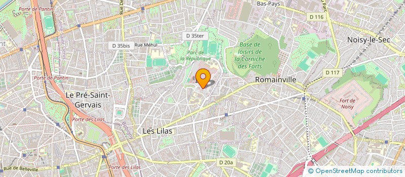 localisation de l'entreprise SCW - UNIVERSAL FIGHTING KARATE SHOTOKAN (DESIGNE PAR LE SIGLE SCW UFKS)  LES LILAS