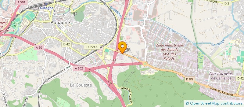 localisation de l'entreprise SD GLASS à AUBAGNE