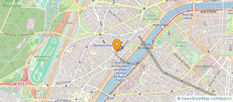 localisation de l'entreprise SDC  1 AV DU COLONEL BONNET 75016 PARIS  PARIS