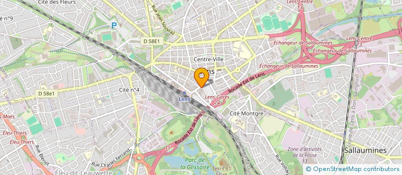 localisation de l'entreprise SDC 58 60 RUE DE LA GARE  LENS