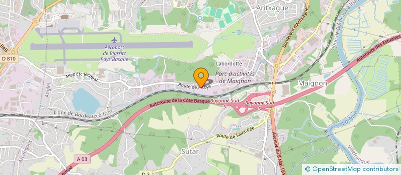 localisation de l'entreprise SDEL RESEAUX AQUITAINE à ANGLET