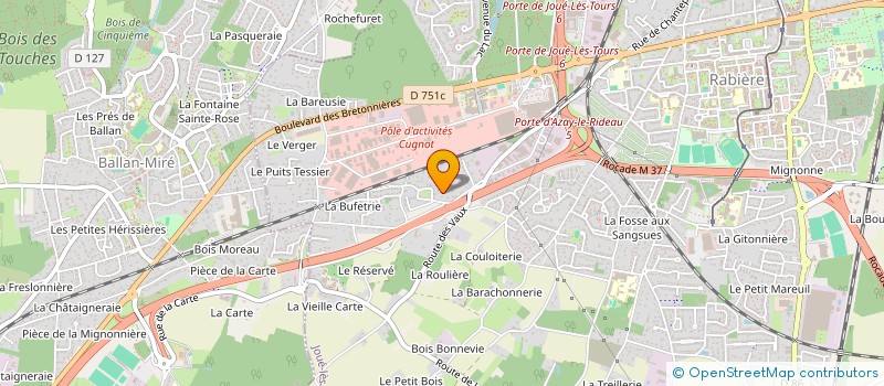 localisation de l'entreprise SE DES TRANSPORTS LOUIS BOURGES  JOUE-LES-TOURS