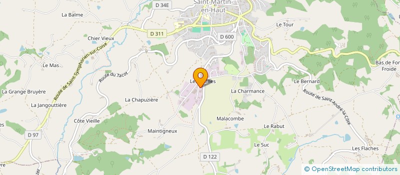 localisation de l'entreprise SE2G - SOCIETE ELECTRICITE GILBERT GUYOT  SAINT-MARTIN-EN-HAUT