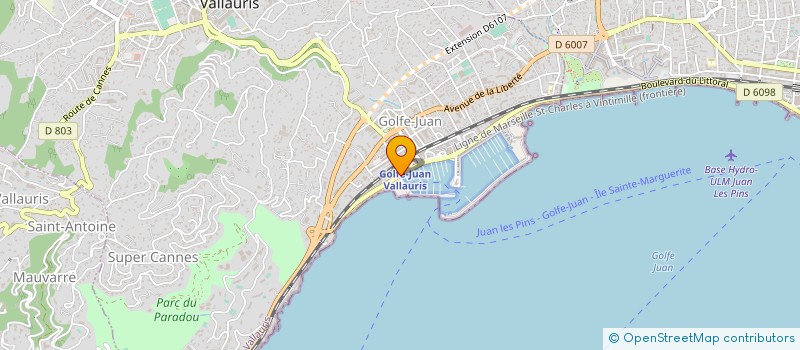 localisation de l'entreprise SEA ONE YACHTING à VALLAURIS