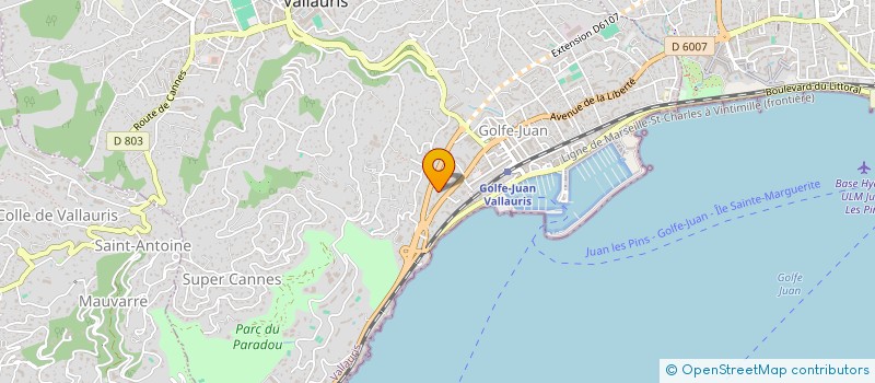 localisation de l'entreprise SEA SURF WIND à VALLAURIS