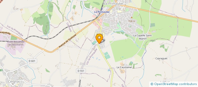 localisation de l'entreprise SEB FERMETURES à LUC-LA-PRIMAUBE