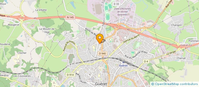 localisation de l'entreprise SECODES à GUERET