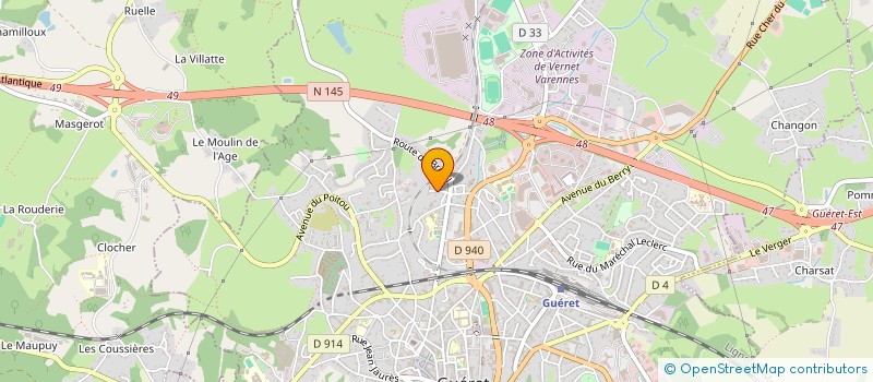 localisation de l'entreprise SECOURS POPULAIRE FRANCAIS à GUERET