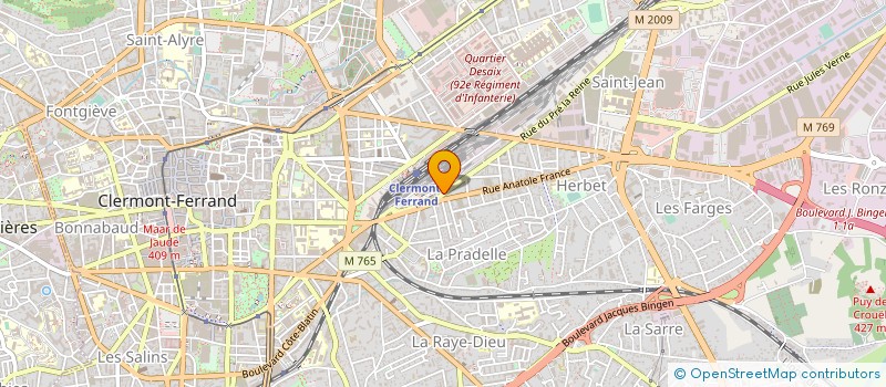 localisation de l'entreprise SECTEUR FEDERAL DES CHEMINOTS CGT REGION  CLERMONT-FERRAND