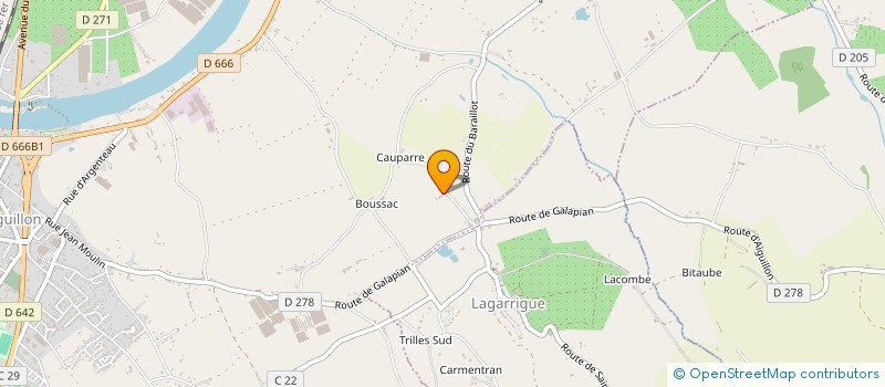 localisation de l'entreprise SECTION BASKET KLUB LAGARRIGUE (S.B.K. LAGARRIGUE)  LAGARRIGUE