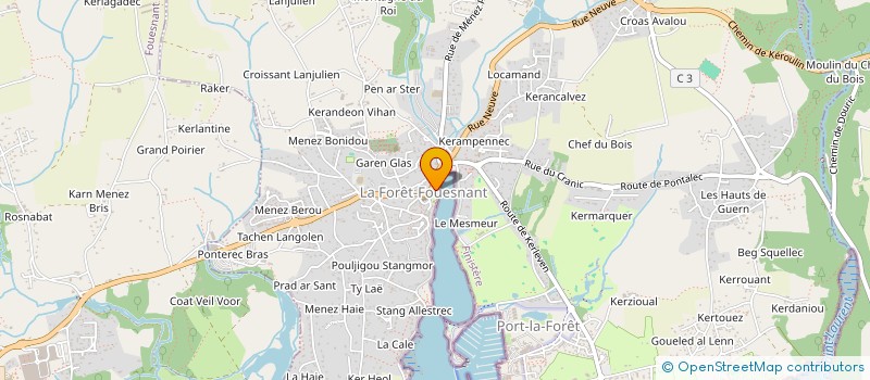 localisation de l'entreprise SECTION DE FOUESNANT DE L'ASSOCIATION REPUBLICAINE DES ANCIENS COMBATTANTS ET VICTIMES DE GUERRE (A.R.A.C.)  LA FORET-FOUESNANT