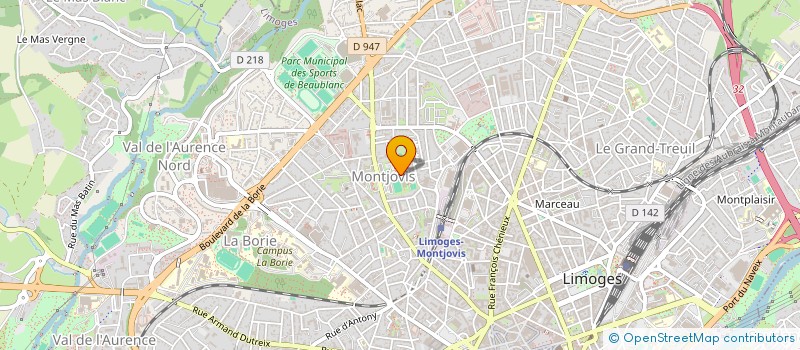 localisation de l'entreprise SECTION DE GYMNASTIQUE VOLONTAIRE DU CENTRE JEAN-MACE à LIMOGES
