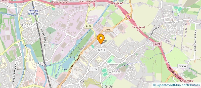 localisation de l'entreprise SECTION DE JEUNES SAPEURS POMPIERS DE DOUAI/ASSOCIATION LIEUTENANT LECLERCQ  WAZIERS