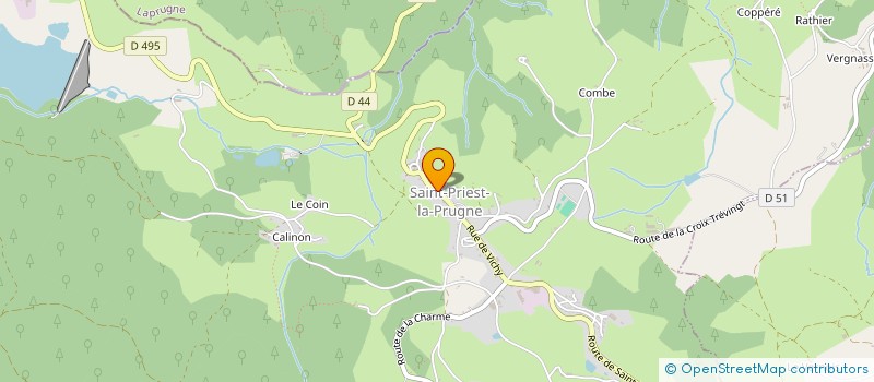 localisation de l'entreprise SECTION DE SAINT-PRIEST-LA-PRUGNE ET LA TUILIERE DE L'ASSOCIATION POUR LE DON DU SANG BENEVOLE DE ROANNE ET SA REGION  SAINT-PRIEST-LA-PRUGNE