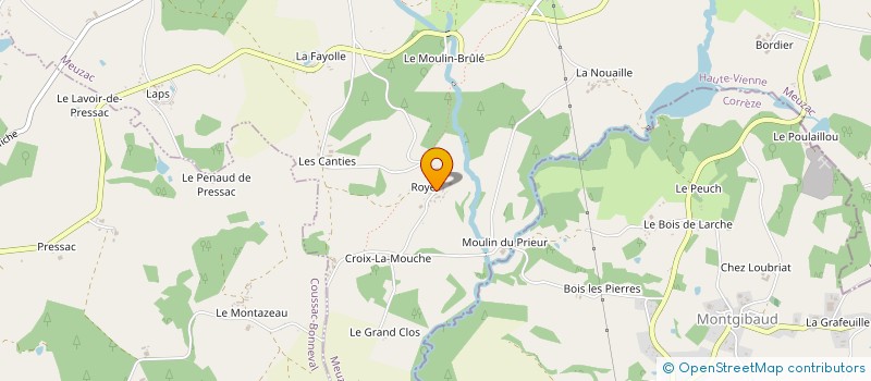 localisation de l'entreprise SECTION DEPARTEMENTALE DE L INSTITUT D ESTUDIS OCCITANS DE VINHANA - NAUTA ( 87 ) à MEUZAC