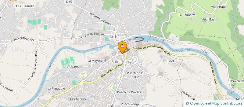 localisation de l'entreprise SECTION DES JEUNES SAPEURS-POMPIERS DU CENTRE DE SECOURS DE SAINT-JUERY à SAINT-JUERY