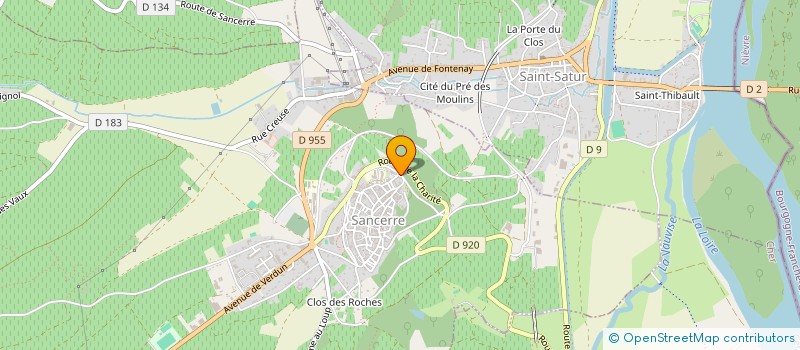 localisation de l'entreprise SECTION DES JEUNES SAPEURS POMPIERS PAYS VAL SANCERROIS  SANCERRE