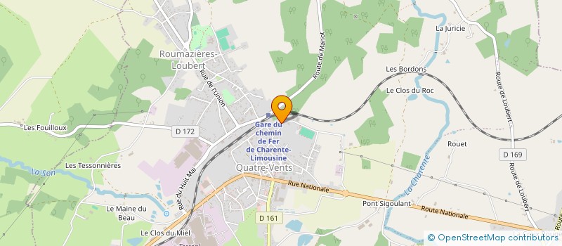 localisation de l'entreprise SECTION GYMNASTIQUE VOLONTAIRE ROUMAZIERES LOUBERT à TERRES-DE-HAUTE-CHARENTE