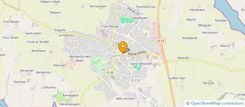 localisation de l'entreprise SECTION LOCALE DES ACCIDENTES DU TRAVAIL ET DES HANDICAPES DE LANNILIS  LANNILIS