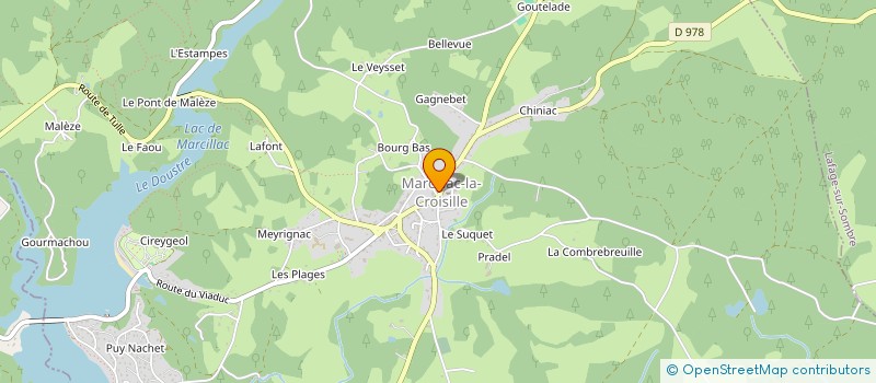 localisation de l'entreprise SECTIONS TENDRERIE VERGNE SAGNE  MARCILLAC-LA-CROISILLE