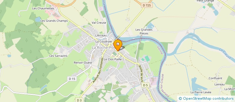 localisation de l'entreprise SECURITE INCENDIE FRANCHET EXTINCTEURS CENTRE à LA ROCHE-POSAY