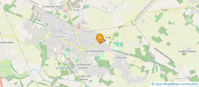 localisation de l'entreprise SEDGELEC à TREILLIERES