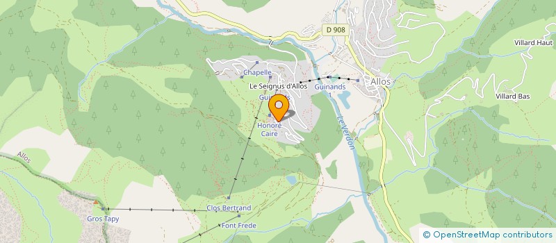 localisation de l'entreprise SEIGNUS T.P à ALLOS