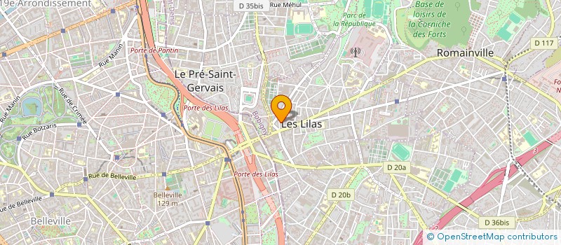 localisation de l'entreprise SELARL DE VETERINAIRES B.V.L à LES LILAS