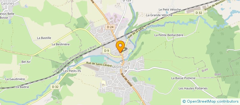 localisation de l'entreprise SELARL DE VETERINAIRES DE LA JOUANNE à MONTSURS