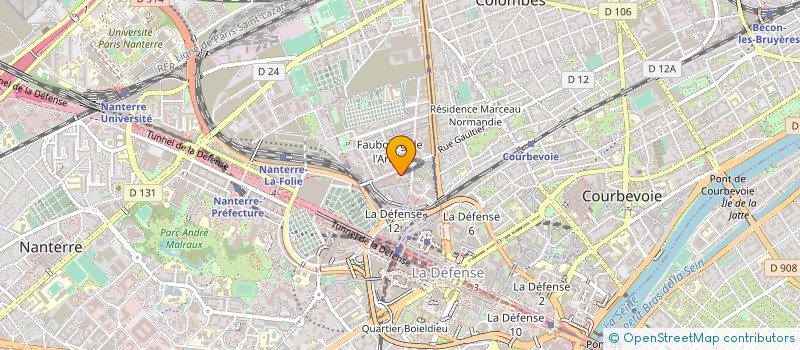 localisation de l'entreprise SELARL DENTAIRE DU FAUBOURG DE L'ARCHE à COURBEVOIE