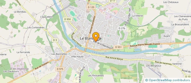 localisation de l'entreprise SELARL DOUCET-SYLVAIN à LE BLANC