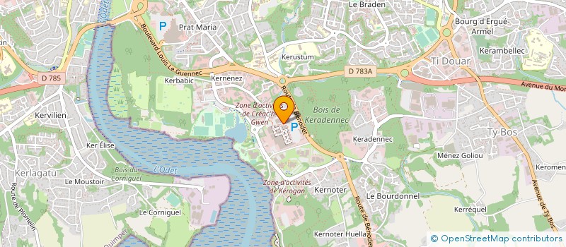localisation de l'entreprise SELARL PHARMACIE BRUNEAU RONDEAU à QUIMPER