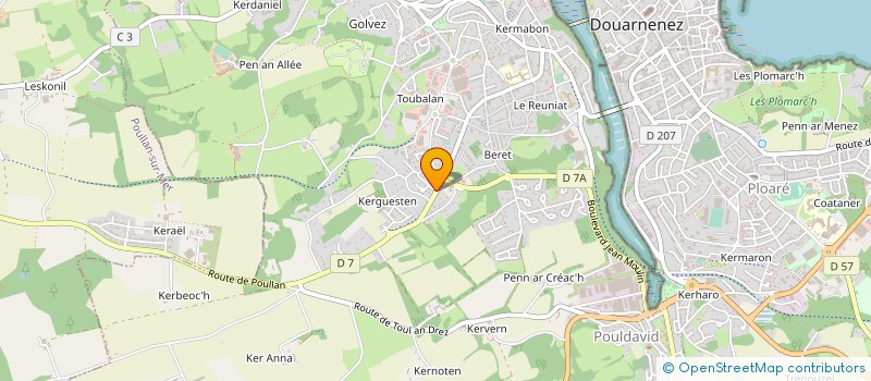 localisation de l'entreprise SELARL VET TREBOUL à DOUARNENEZ