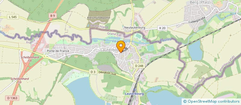 localisation de l'entreprise SELARL VETERINAIRE ANDRE à LAUTERBOURG