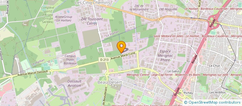 localisation de l'entreprise SEMSAT ELECTRICITE SURETE INFORMATIQUE  MERIGNAC