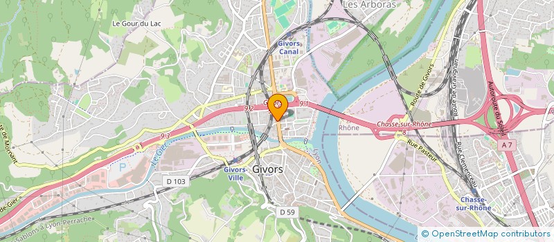 localisation de l'entreprise SENER FACADE  GIVORS