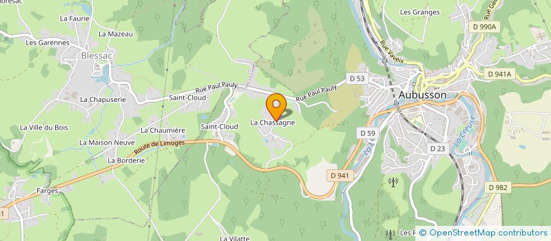 localisation de l'entreprise SENSACIMES à AUBUSSON
