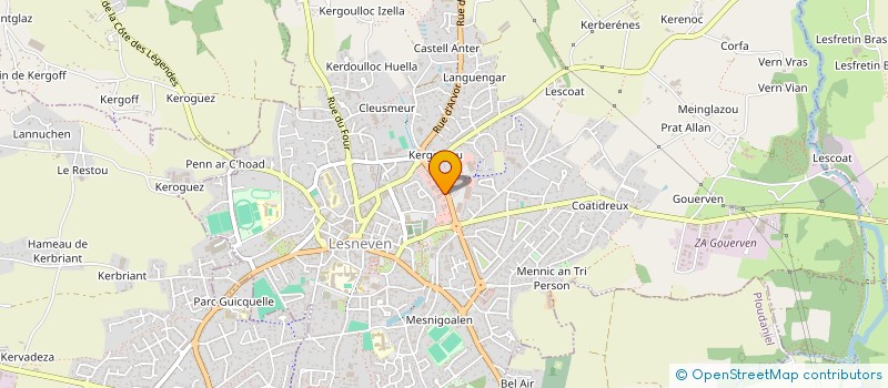 localisation de l'entreprise SENTIERS EN PAYS DE LESNEVEN COTES DES LEGENDES  LESNEVEN