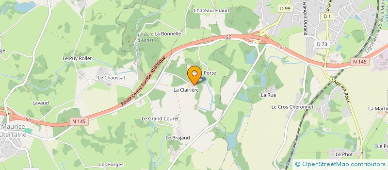 localisation de l'entreprise SERMECA à SAINT-MAURICE-LA-SOUTERRAINE