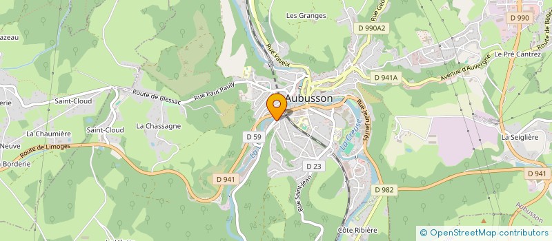 localisation de l'entreprise SERMO à AUBUSSON