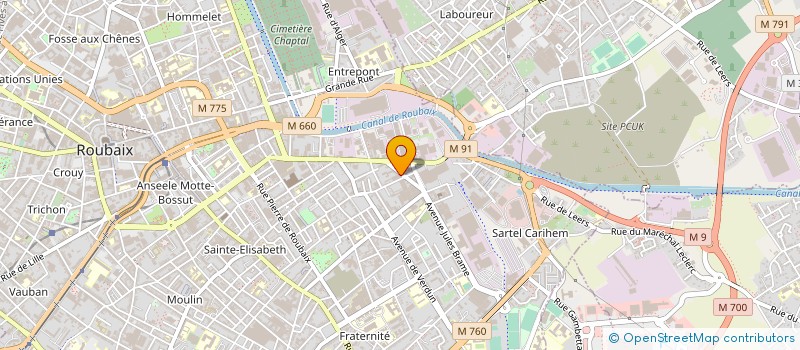localisation de l'entreprise SEROLATEX à ROUBAIX