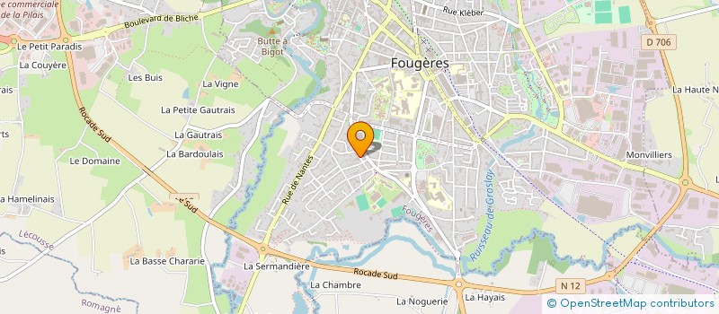 localisation de l'entreprise SERRURERIE D ART & BATIMENTS BRIMANT à FOUGERES