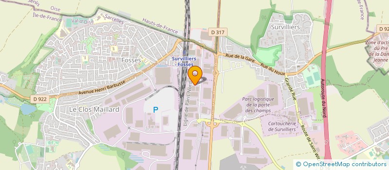localisation de l'entreprise SERRURERIE GENERALE DE SURVILLIERS à SAINT-WITZ